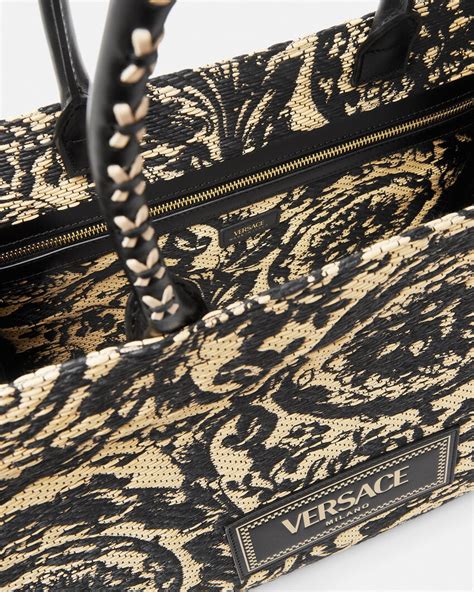 portasoldi versace|versace raffia tote.